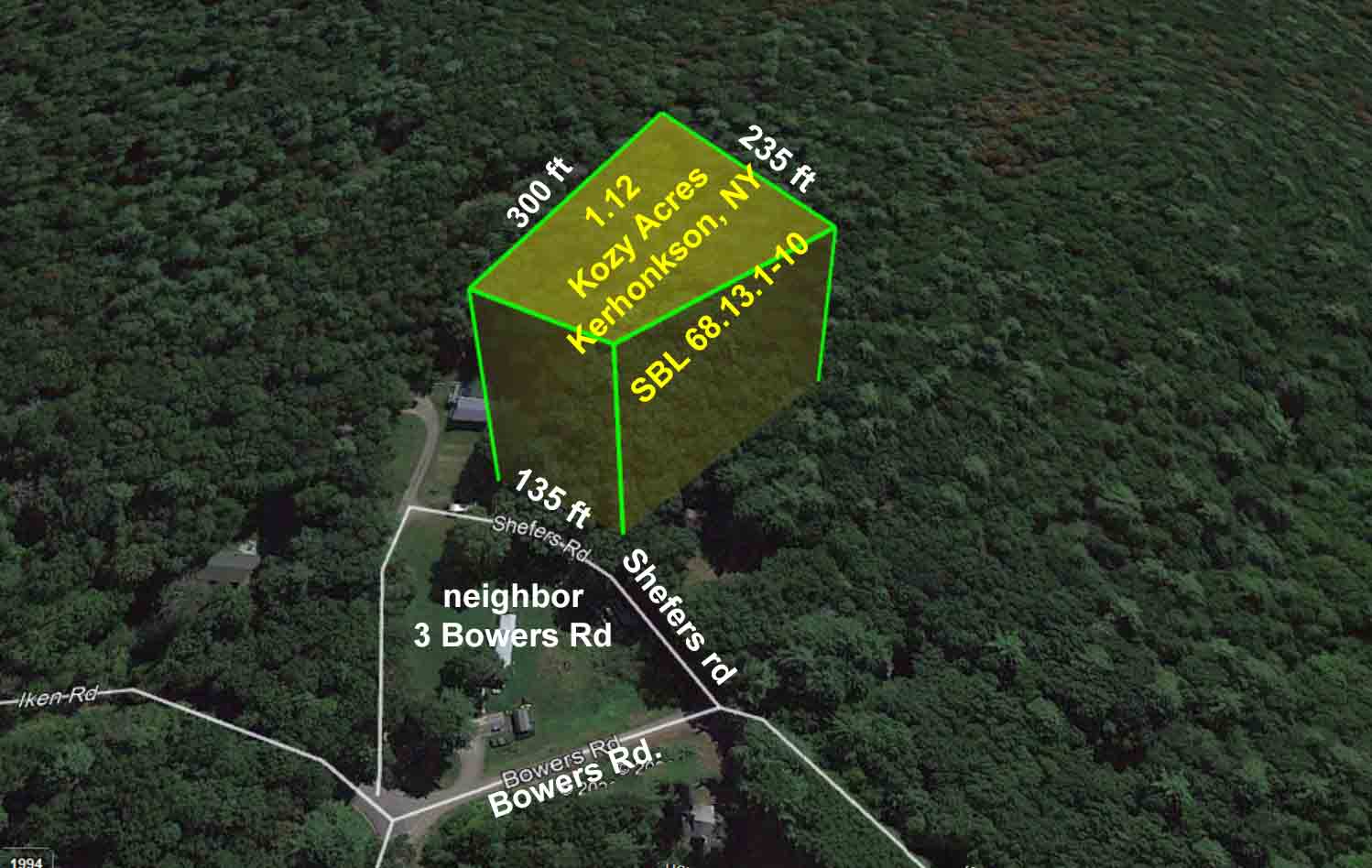 “KOZY” in Kerhonkson – Offering  1.12 Kozy Acres, Kerhonkson, NY – Private Rd – Level & Wooded – Great Location  – Mins/Minnewaska – 2/hrs/NYC. Creek rights. Only $14,900!